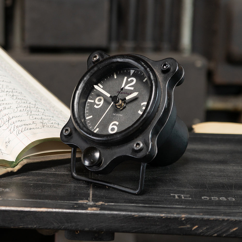 Panel Table Clock Black