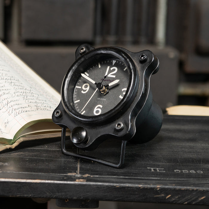Panel Table Clock Black