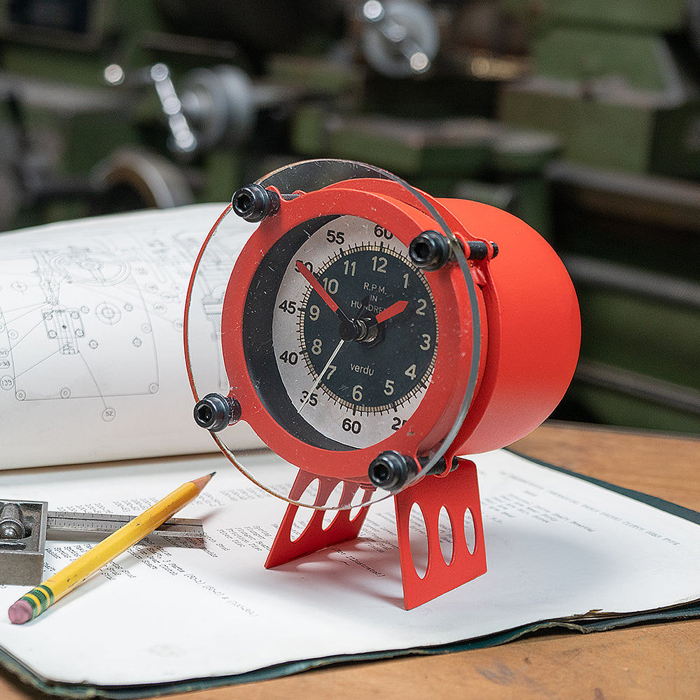 Tachometer Table Clock Orange